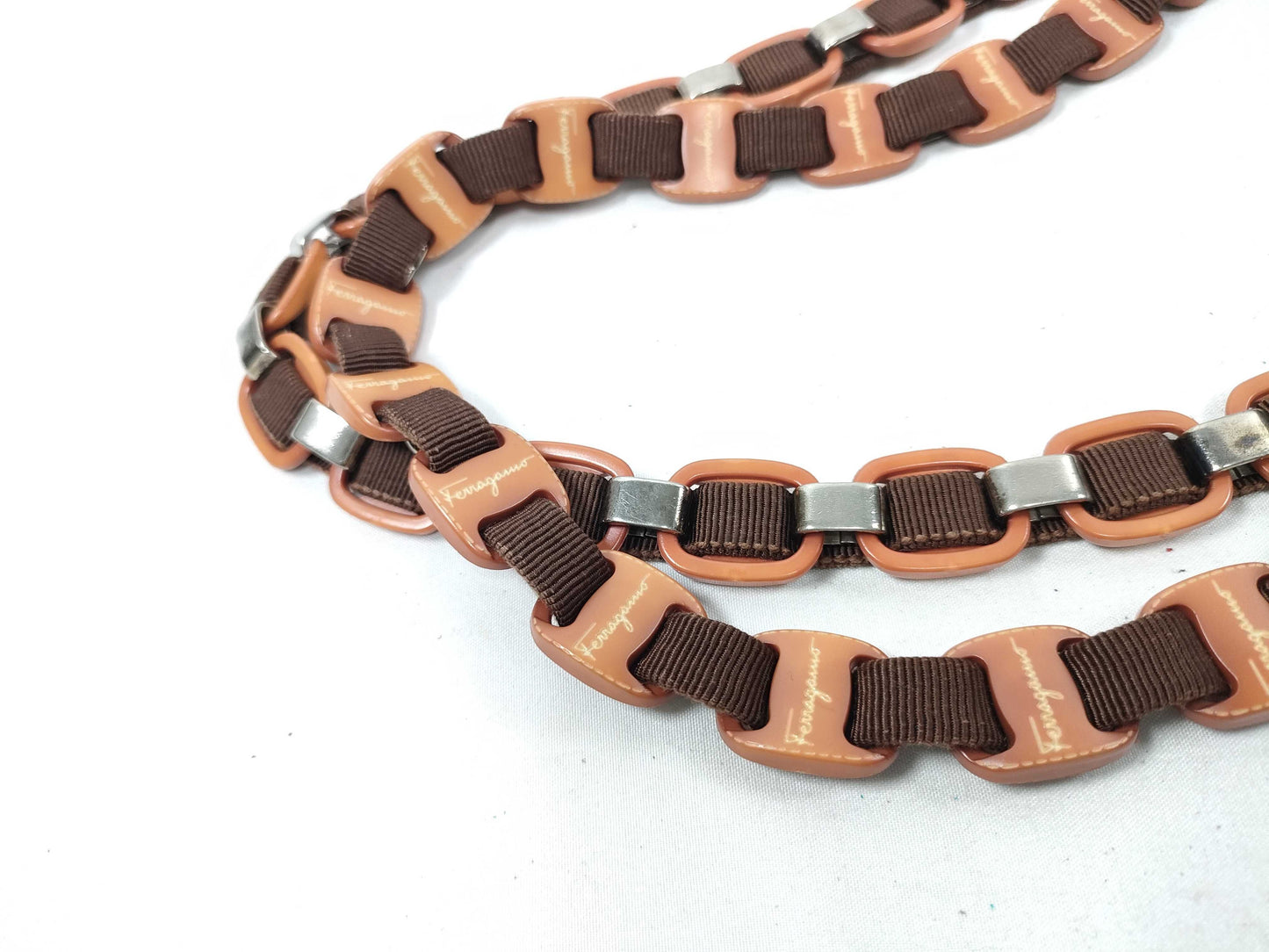 Salvatore Ferragamo Nylon Canvas Tote Bag AU-21・8230 Brown