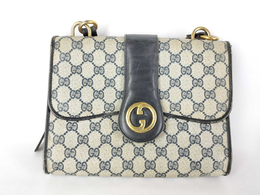 GUCCI GG Gucci Old Gucci GG Supreme Shoulder Bag Navy Shoulder Bag