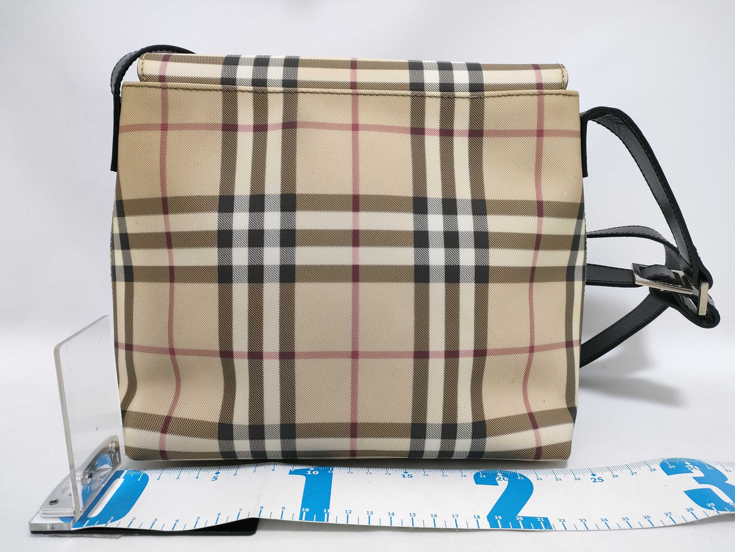 BURBERRY Nova Check PVC Shoulder Bag, Beige