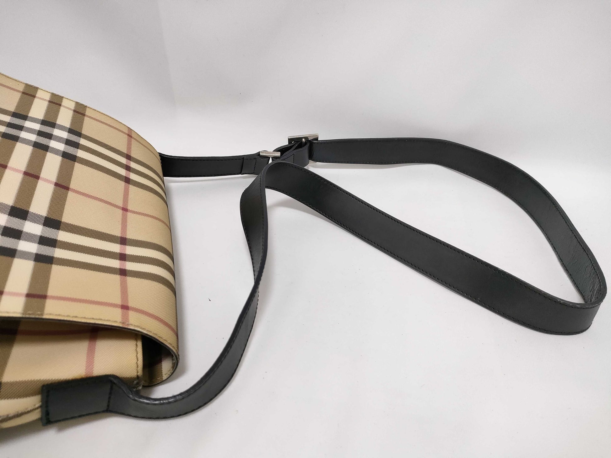 BURBERRY Nova Check PVC Shoulder Bag, Beige