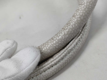 CHANEL Coco Mark Caviar Skin Tote Bag White Tote Bag