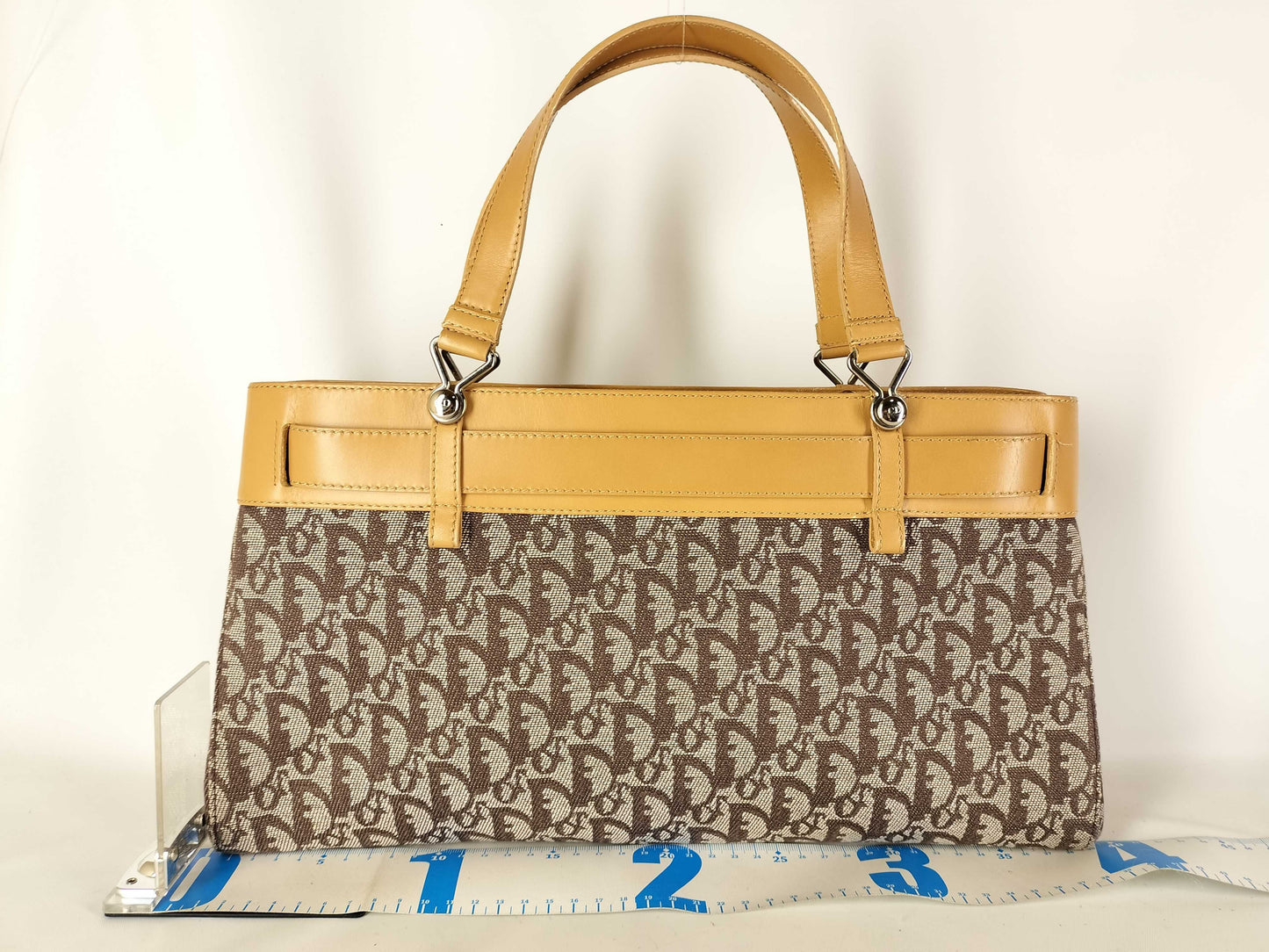 Dior Christian Dior Trotter Canvas and Leather Handbag BM-0042 Brown and Camel