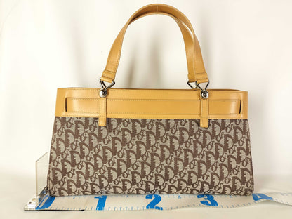 Dior Christian Dior Trotter Canvas and Leather Handbag BM-0042 Brown and Camel