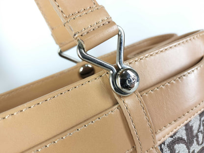 Dior Christian Dior Trotter Canvas and Leather Handbag BM-0042 Brown and Camel