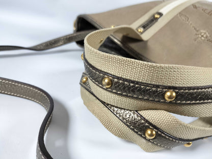 PRADA Prada Nylon Canvas 2-Way Handbag BN1452 Beige Tote Bag