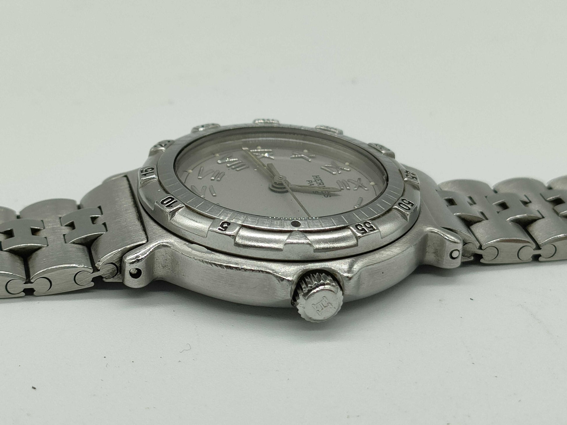 HERMES Captain Nemo 187075 SS/QZ Silver Dial Women's Watch 