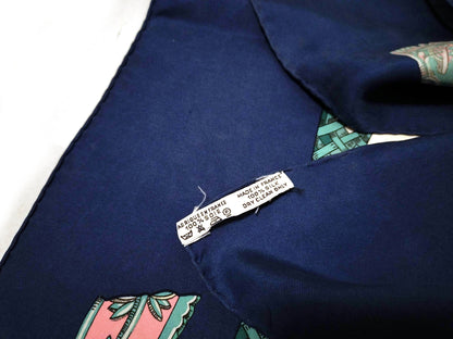 HERMES Carre 90 TOURNEZMANEGE Silk Scarf Blue Other Accessories