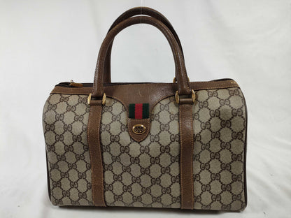 GUCCI GG Supreme Gucci Sherry Line GG Supreme Handbag 40.02.007 Brown x Beige Handbag
