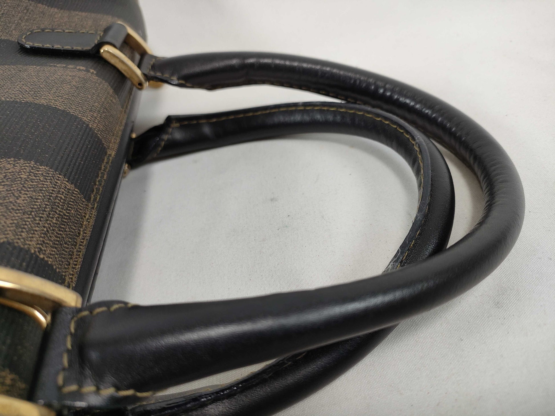 FENDI Pecan Print PVC Handbag 119259022078 Black/Khaki