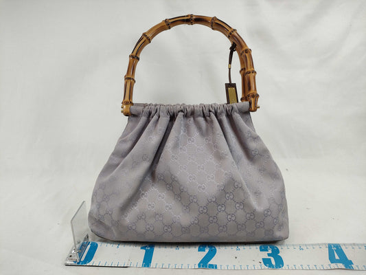 GUCCI Bamboo GG Canvas Handbag 92708 001998 Purple Handbag
