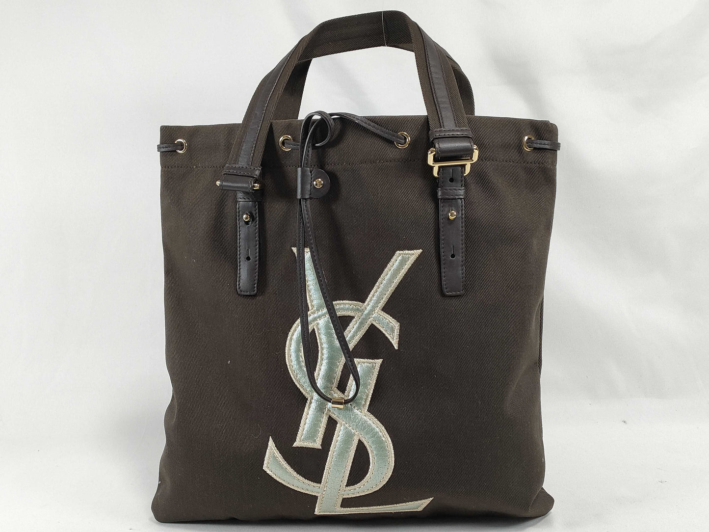 Yves Saint Laurent Canvas Tote Bag 121631 002122 Khaki Tote Bag
