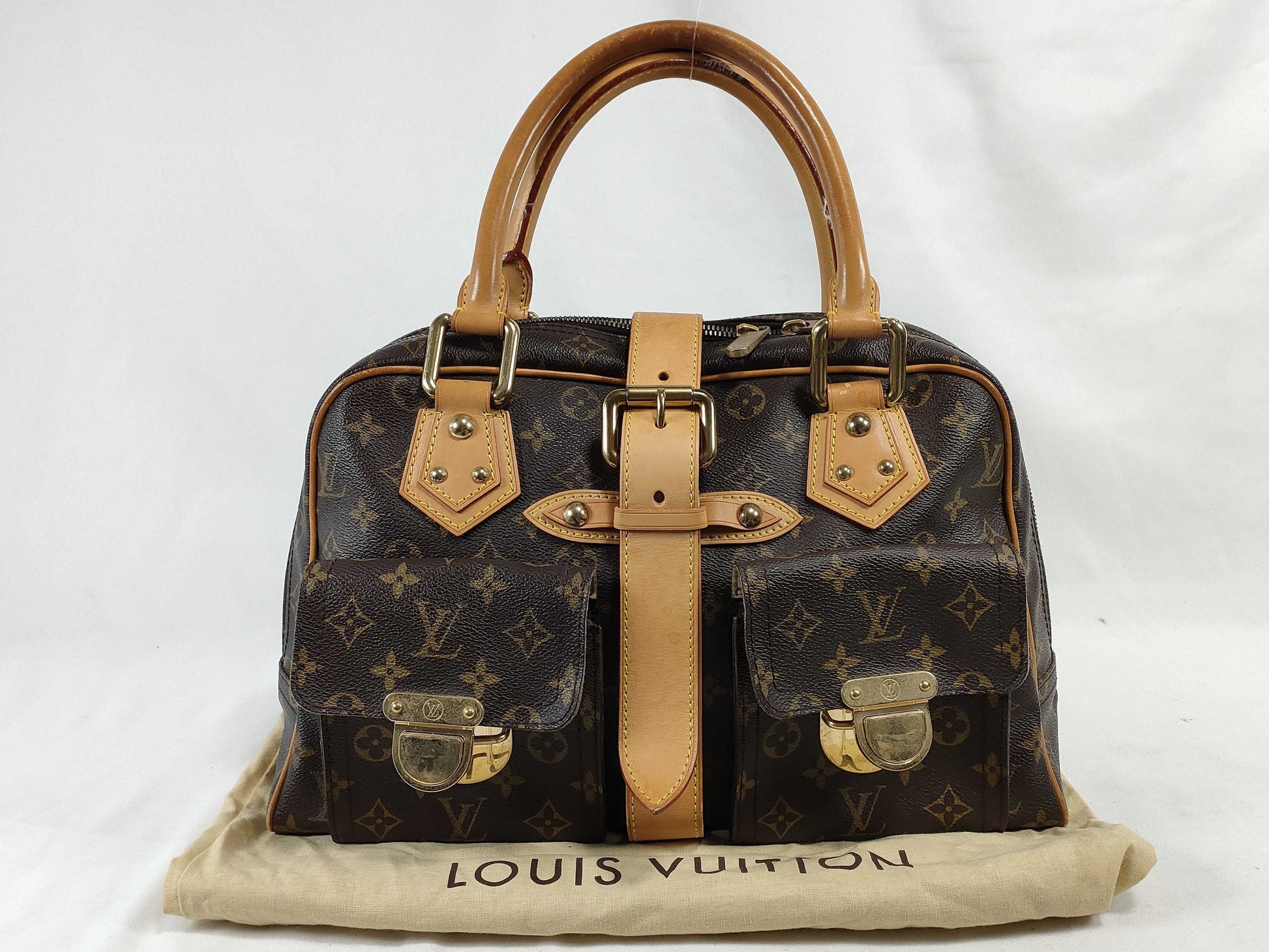 LOUIS VUITTON Monogram LV Monogram Manhattan GM M40025 Handbag with unclear serial number