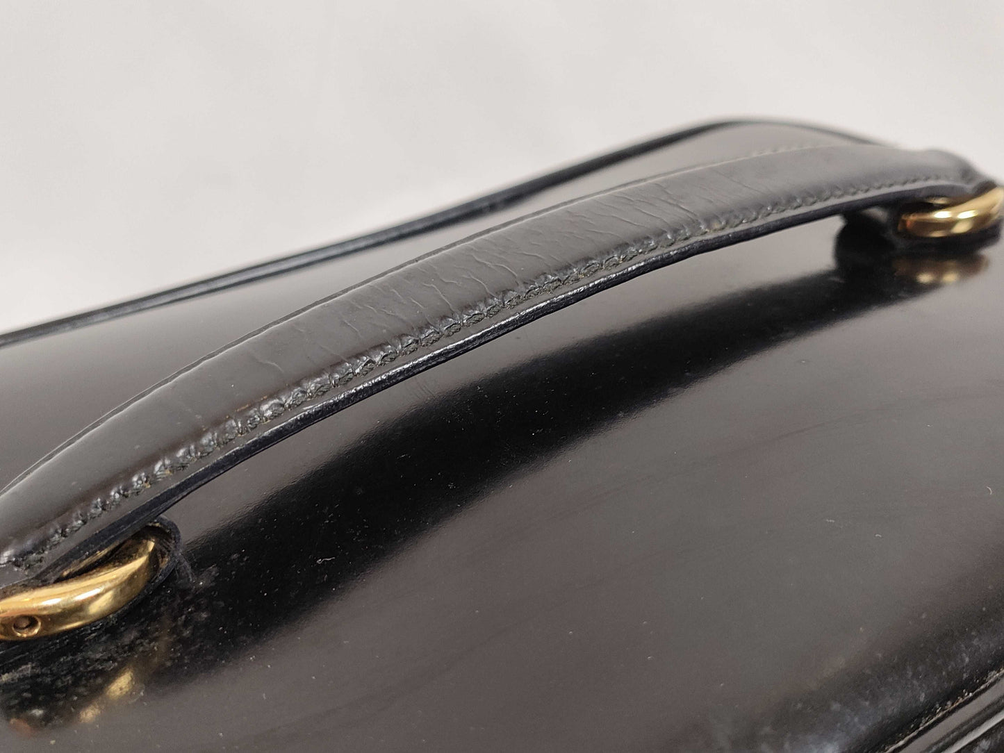 GUCCI Bamboo Leather Vanity Bag 032, 1705, 0150 Black