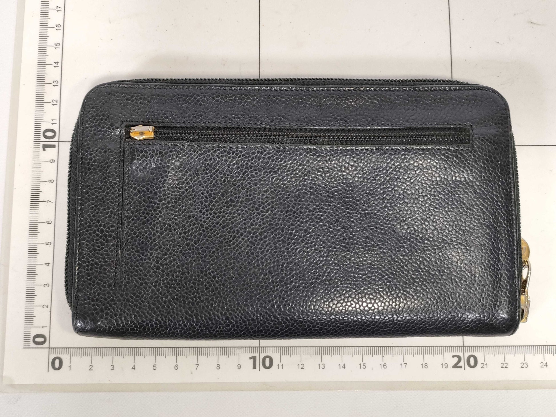 CHANEL Caviar Skin Long Wallet with Coco Mark, 3889353, Black