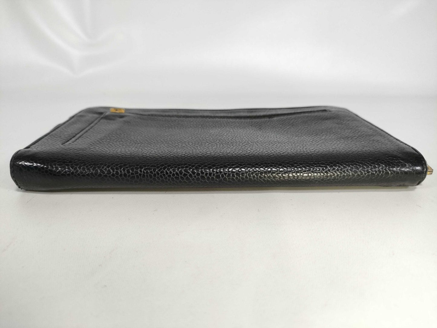 CHANEL Caviar Skin Long Wallet with Coco Mark, 3889353, Black