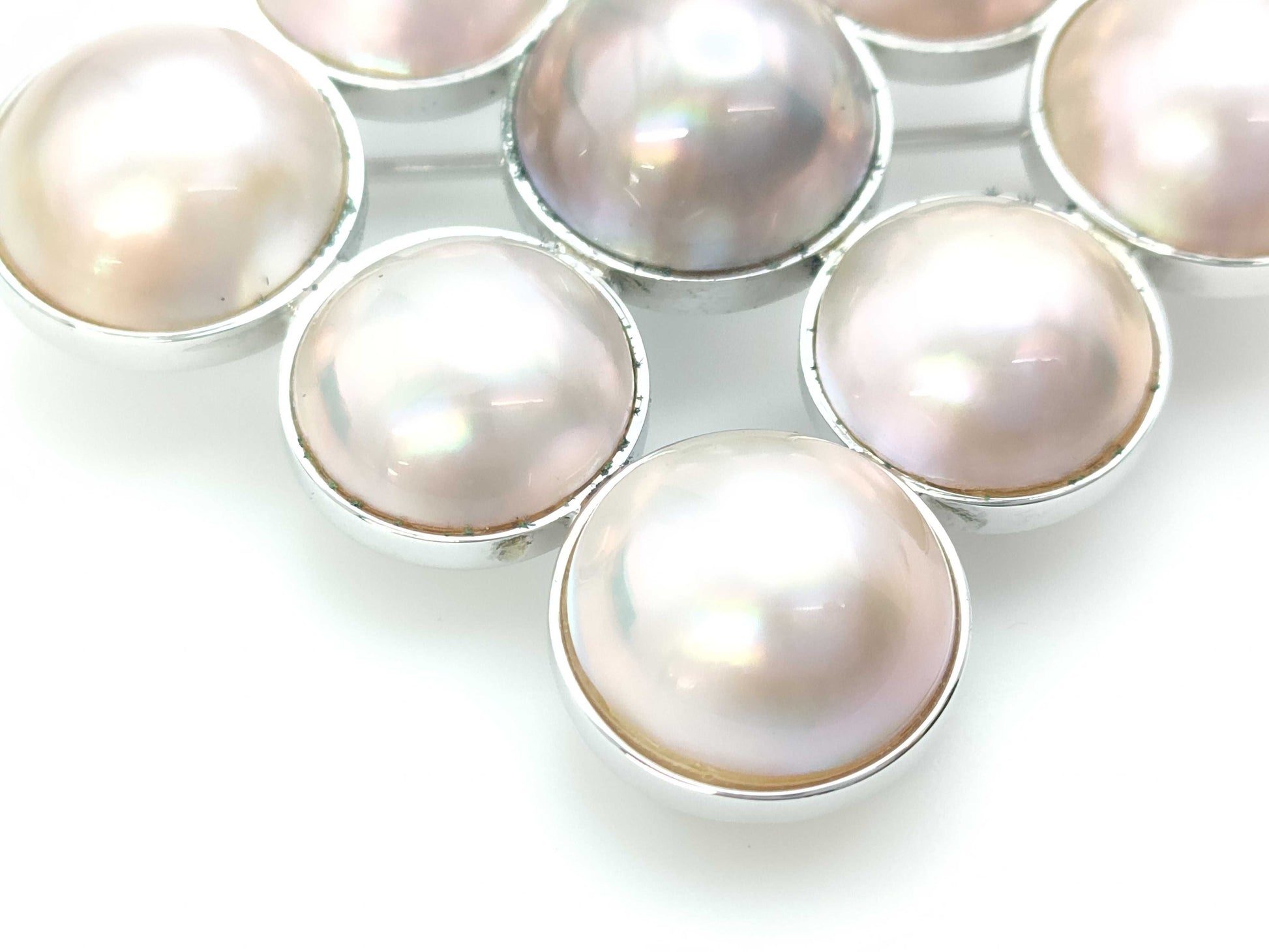 TASAKI Mabe Pearl Bracelet/Bangle, Diameter: Approx. 9.8-10.7mm, Sterling Silver, 10.8g 