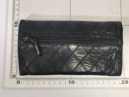 CHANEL Bicolore Lambskin Bi-fold Long Wallet in Black