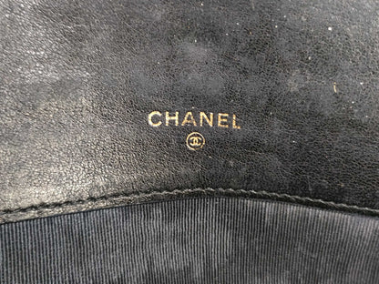 CHANEL Bicolore Lambskin Bi-fold Long Wallet in Black