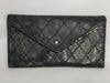 CHANEL Bicolore Lambskin Bi-fold Long Wallet in Black