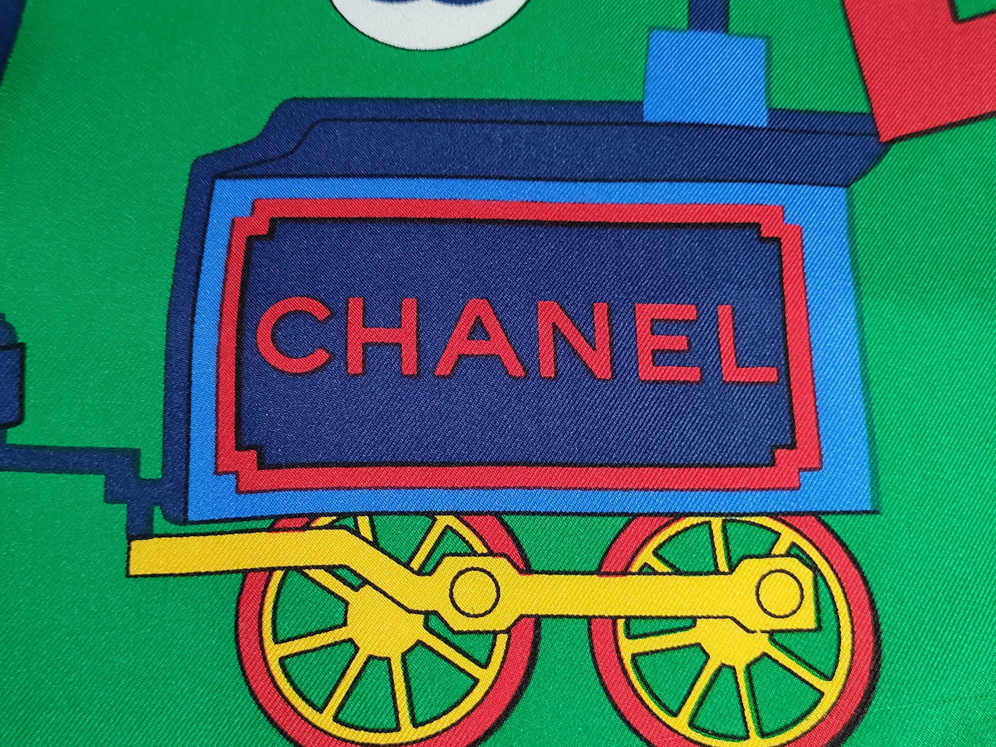CHANEL Toys No. 5 Silk Scarf Green Scarf