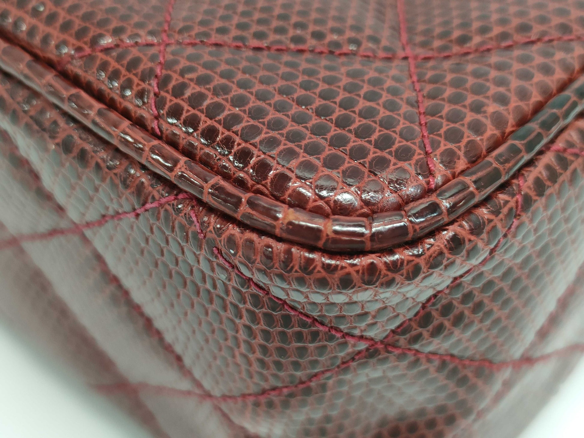 CHANEL Matelasse Lizard Fringe Jeweled Chain Shoulder Bag with Seal Card