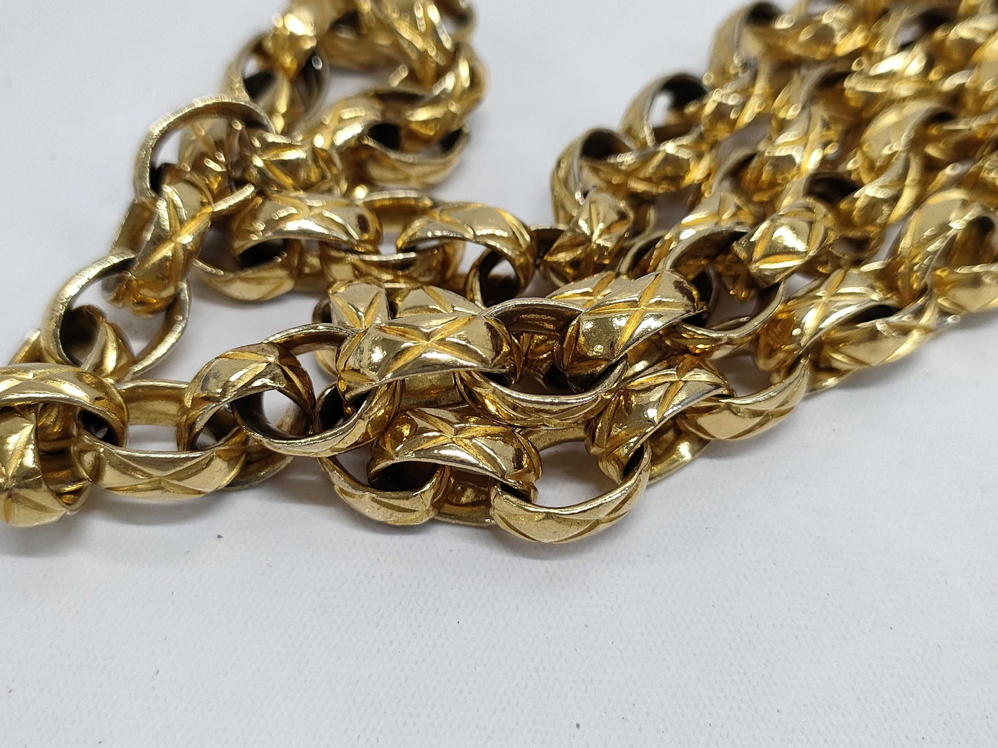 CHANEL Matelasse Lizard Fringe Jeweled Chain Shoulder Bag with Seal Card