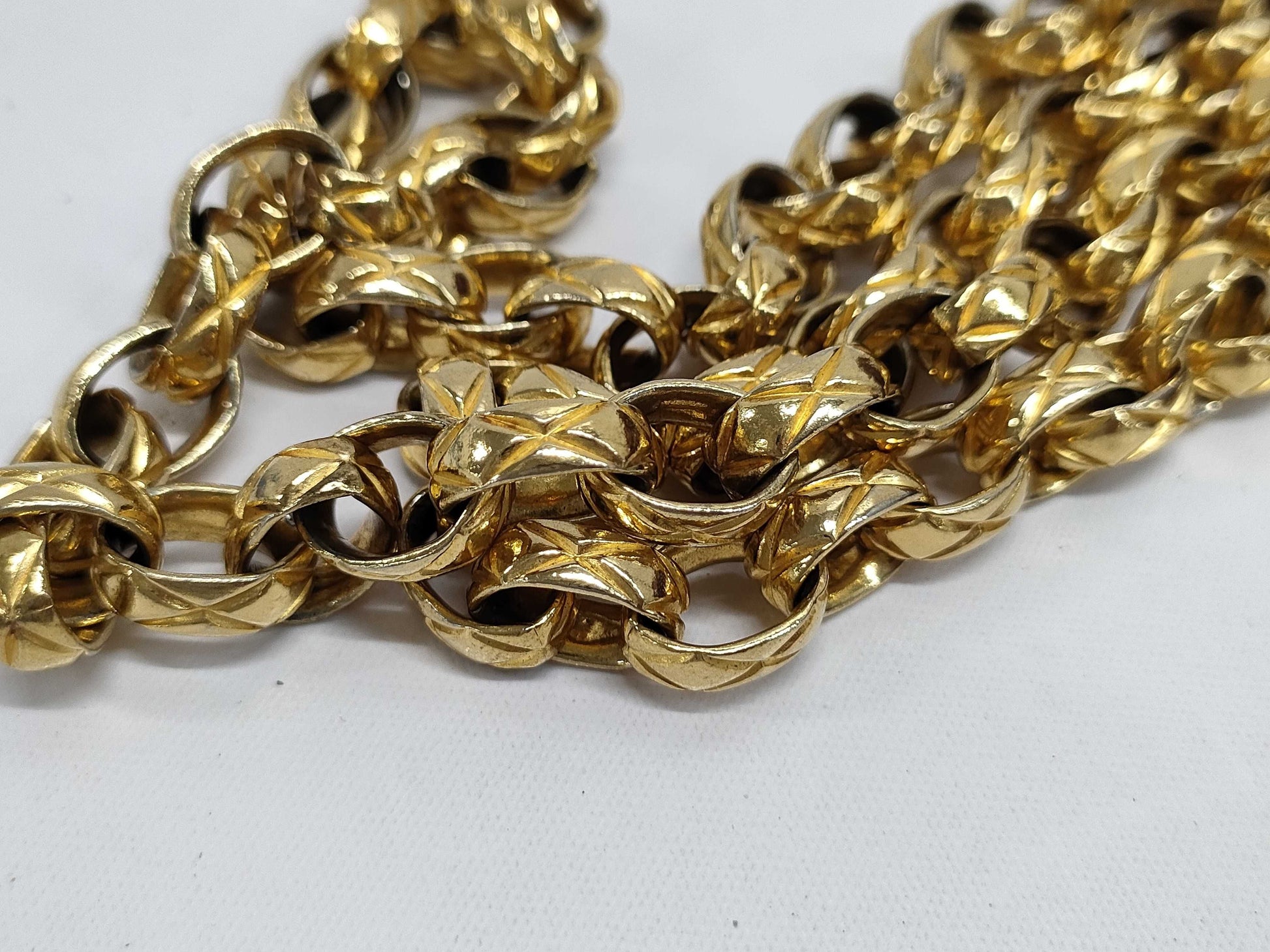 CHANEL Matelasse Lizard Fringe Jeweled Chain Shoulder Bag with Seal Card