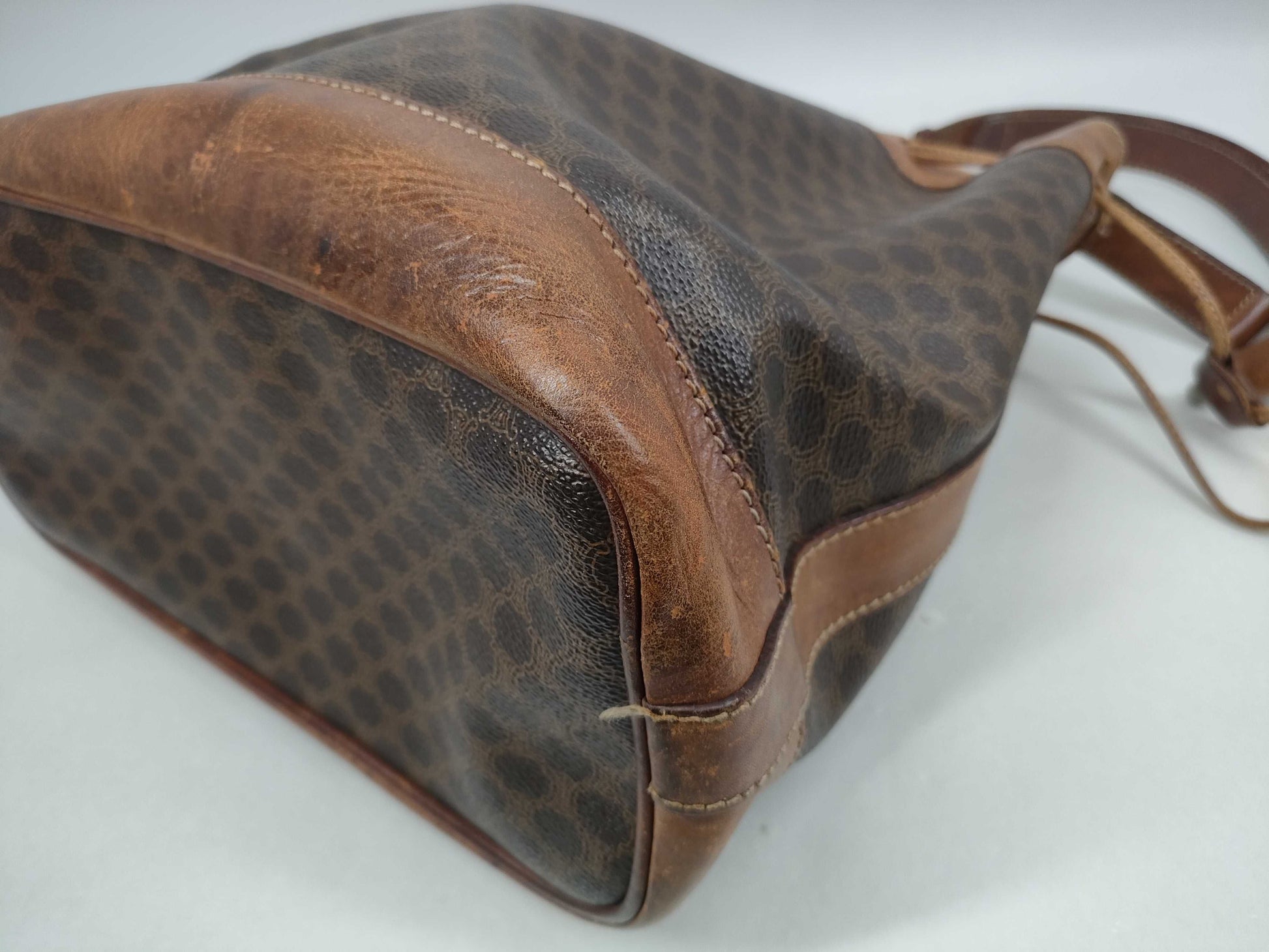 CELINE Macadam Drawstring Shoulder Bag