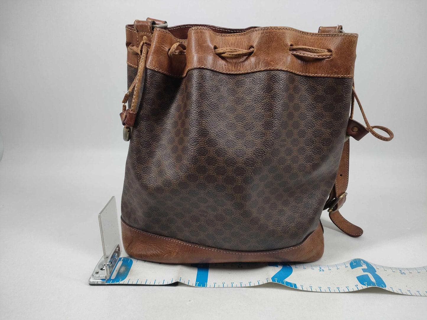 CELINE Macadam Drawstring Shoulder Bag