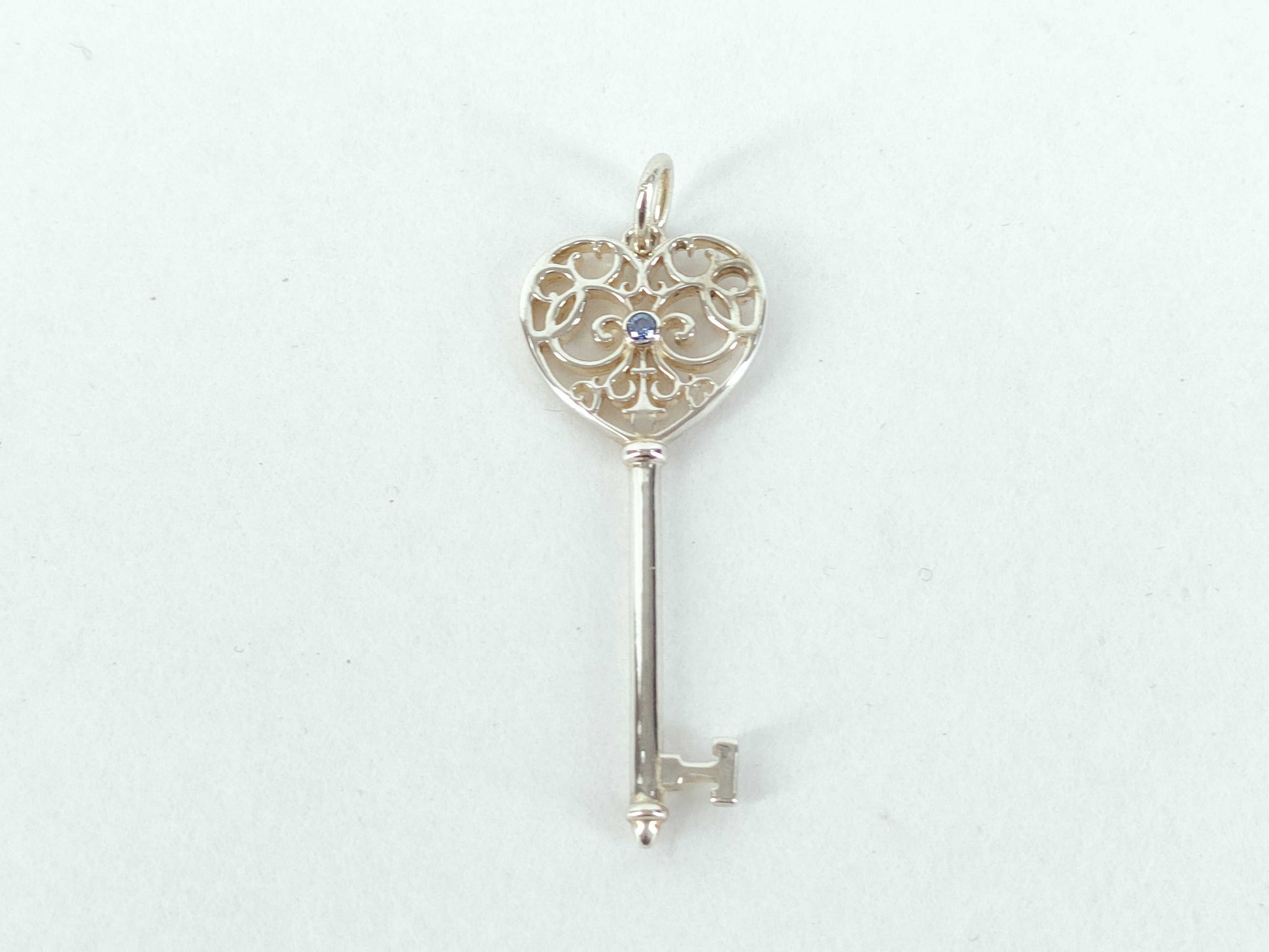 Tiffany & Co. Enchanted Heart Key Sapphire Pendant Top