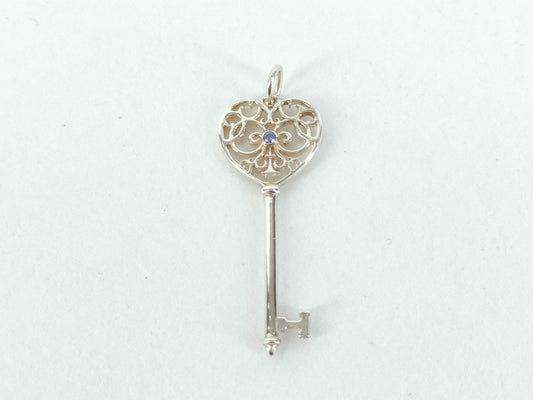 Tiffany & Co. Enchanted Heart Key Sapphire Pendant Top