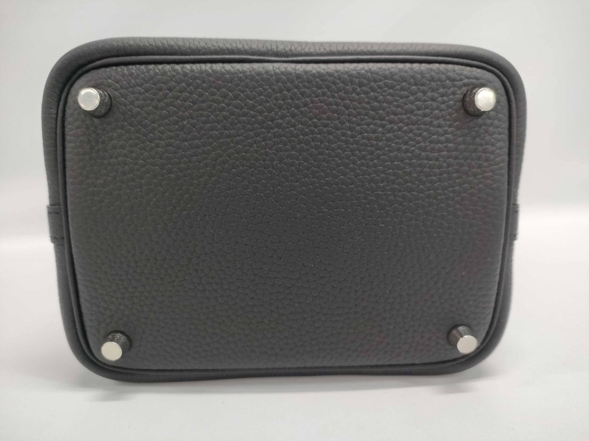 HERMES Picotin Lock 18 PM Taurillon Clemence Leather Handbag in Black with Silver Hardware and K Stamp