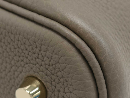 HERMES Picotin Lock MM Taurillon Etoupe Gold Hardware D Stamped Handbag