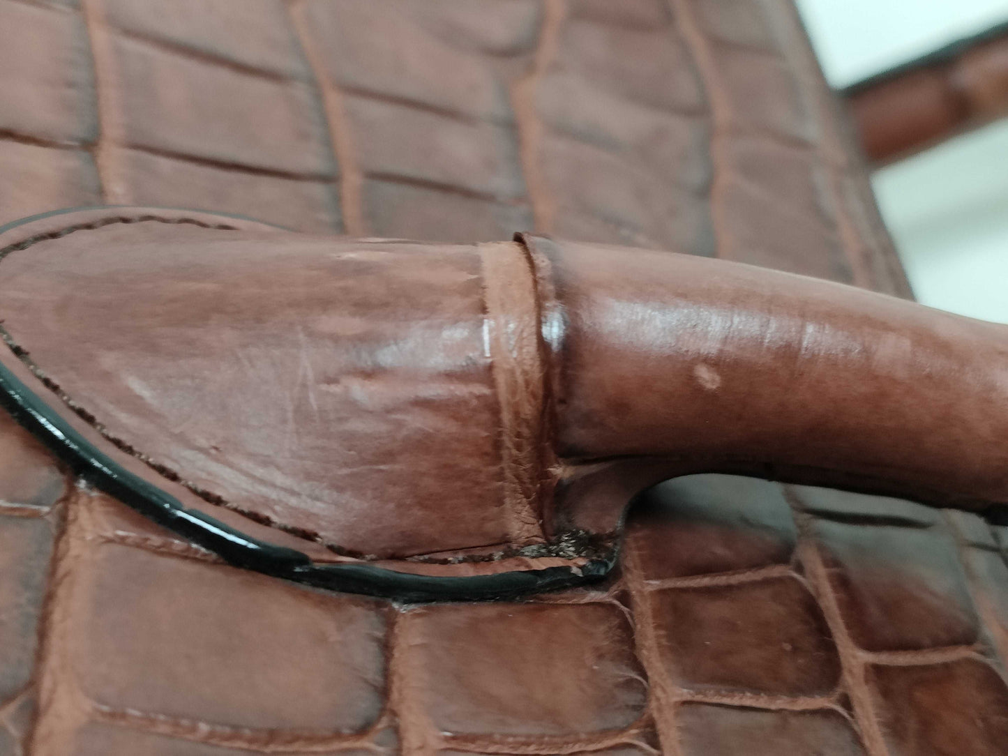 High-class JRA Crocodile Birkin-type Brown Handbag