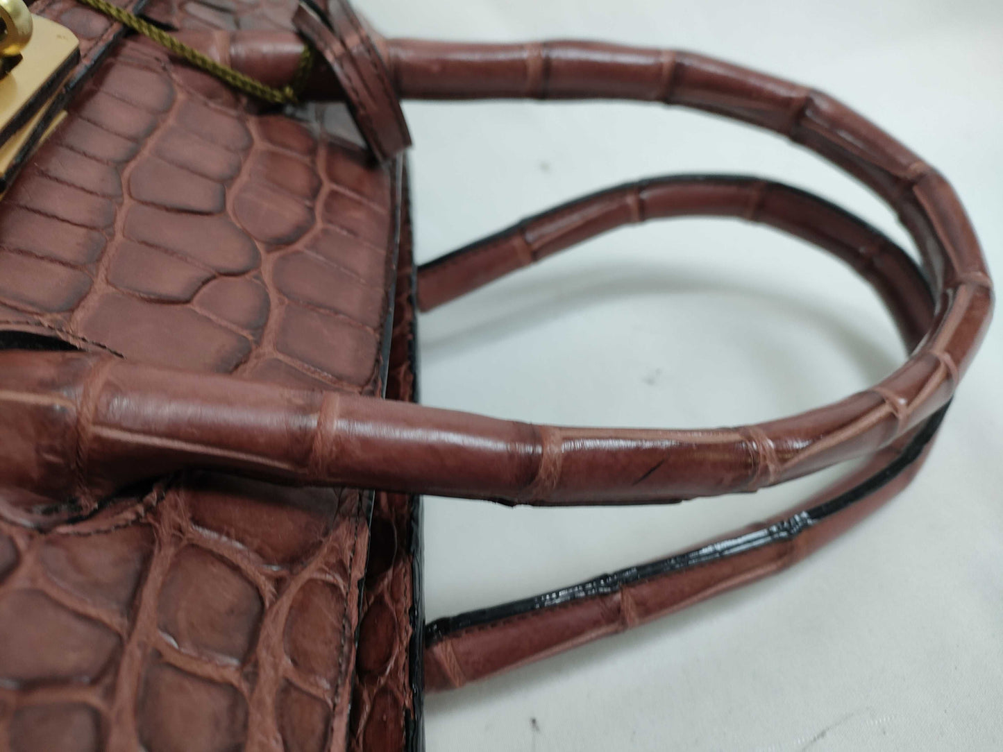 High-class JRA Crocodile Birkin-type Brown Handbag