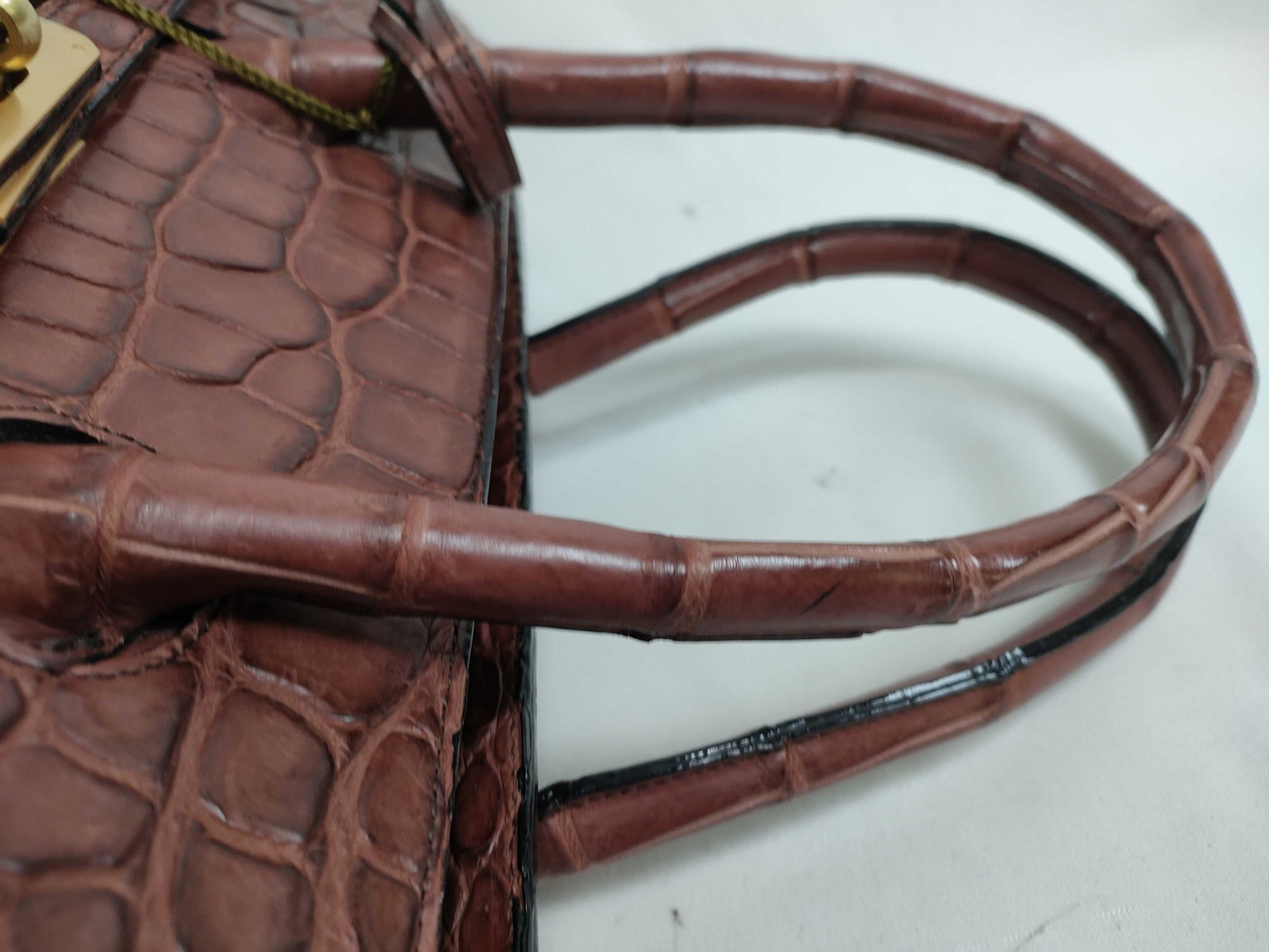 High-class JRA Crocodile Birkin-type Brown Handbag