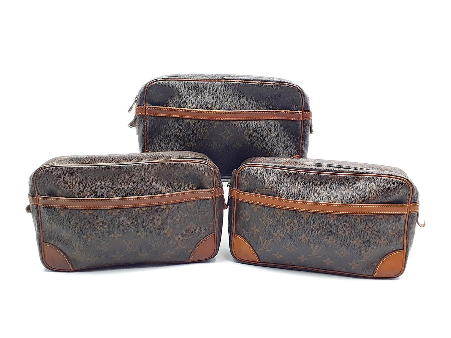 LOUIS VUITTON 3-Piece Set Monogram Compiègne 28 Second Bag