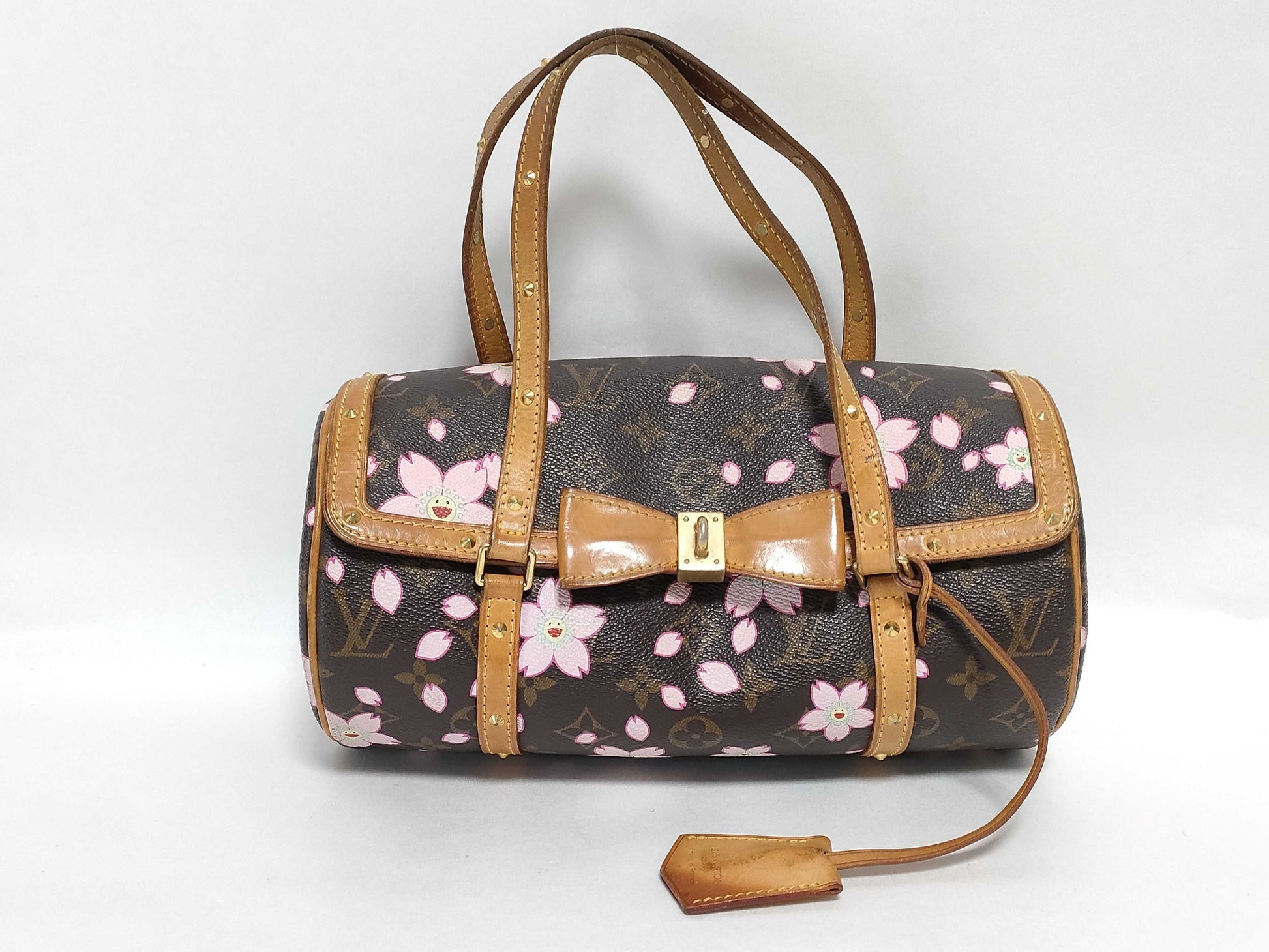 LOUIS VUITTON Monogram LOUIS VUITTON LV Papillon GM M92009 Takashi Murakami Collaboration Monogram Cherry Blossom Handbag