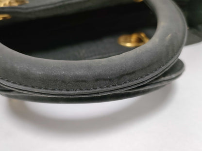 Dior Lady Dior Cannage Bag, Nylon with G Hardware, Black Handbag 