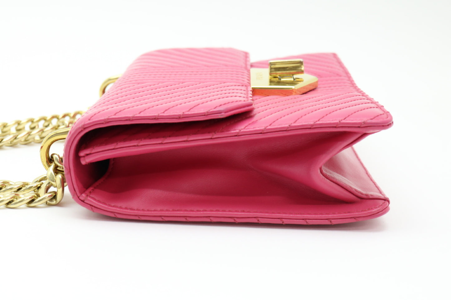 PRADA Quilted Leather Turnlock Chain Shoulder Bag