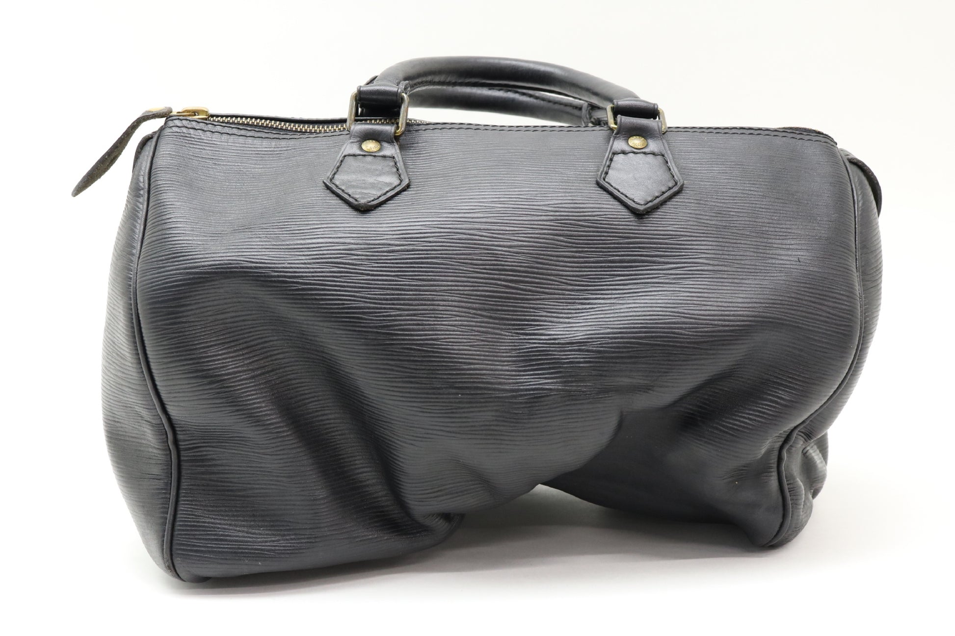 LOUIS VUITTON Epi Noir Speedy 30 Handbag