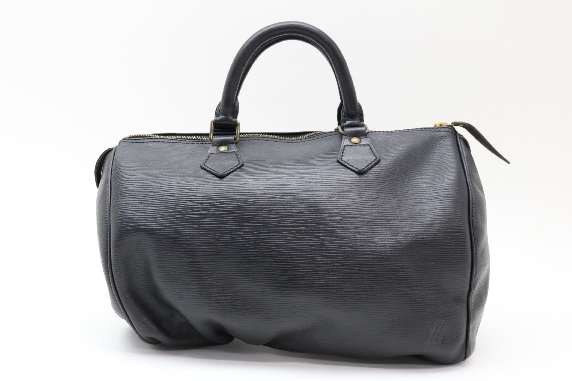 LOUIS VUITTON Epi Noir Speedy 30 Handbag