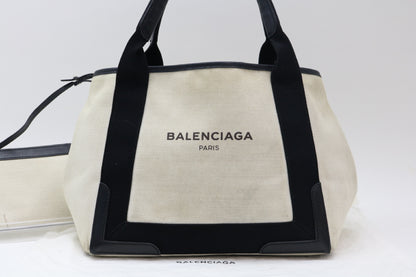 BALENCIAGA Canvas x Leather Tote Bag