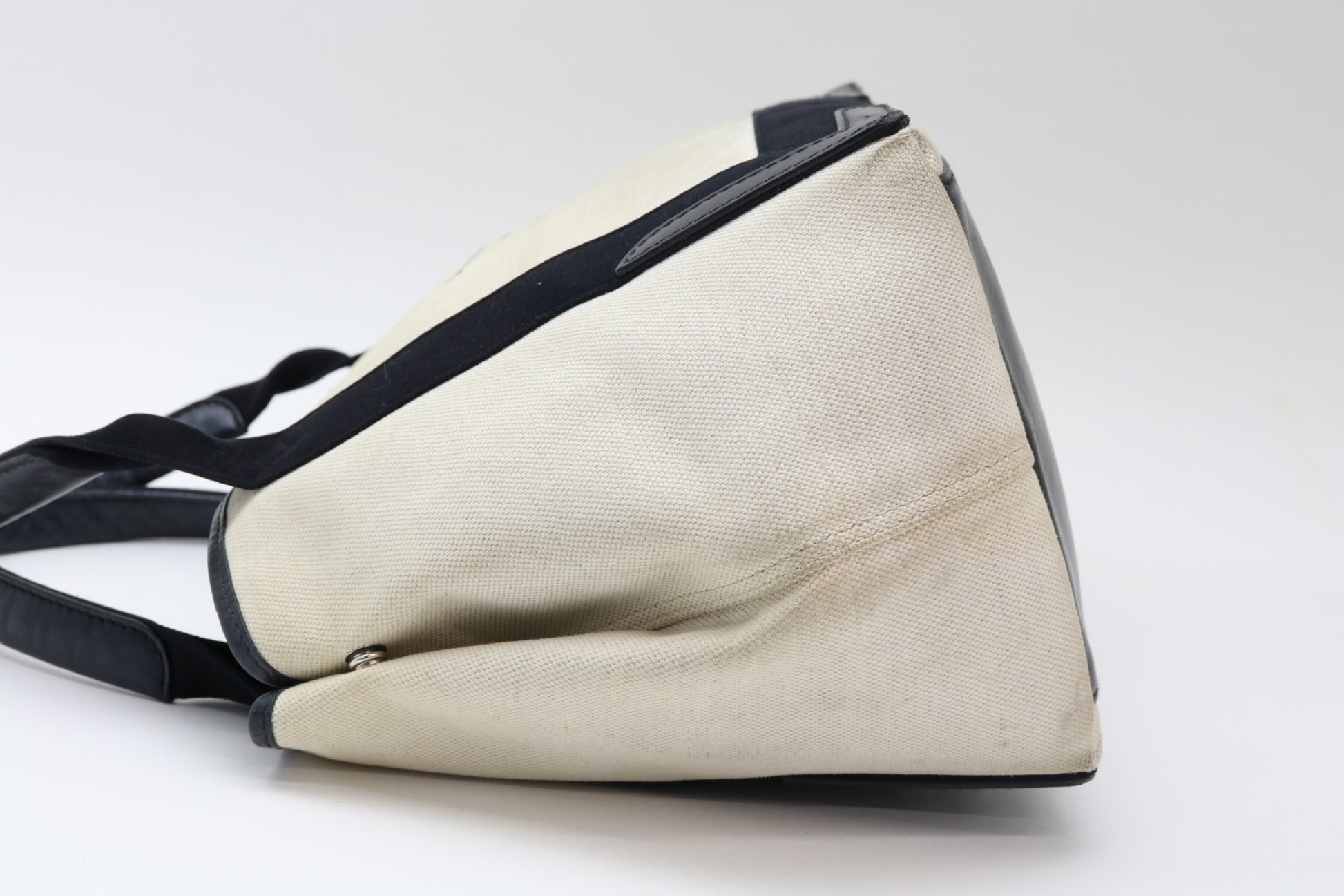 BALENCIAGA Canvas x Leather Tote Bag