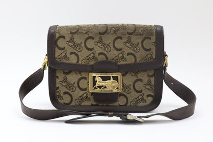 CELINE C Macadam Shoulder Bag