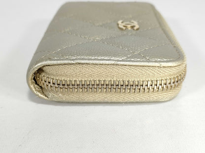 CHANEL Caviar Skin Matelasse No. 22 Coin Case/Card Case/Wallet