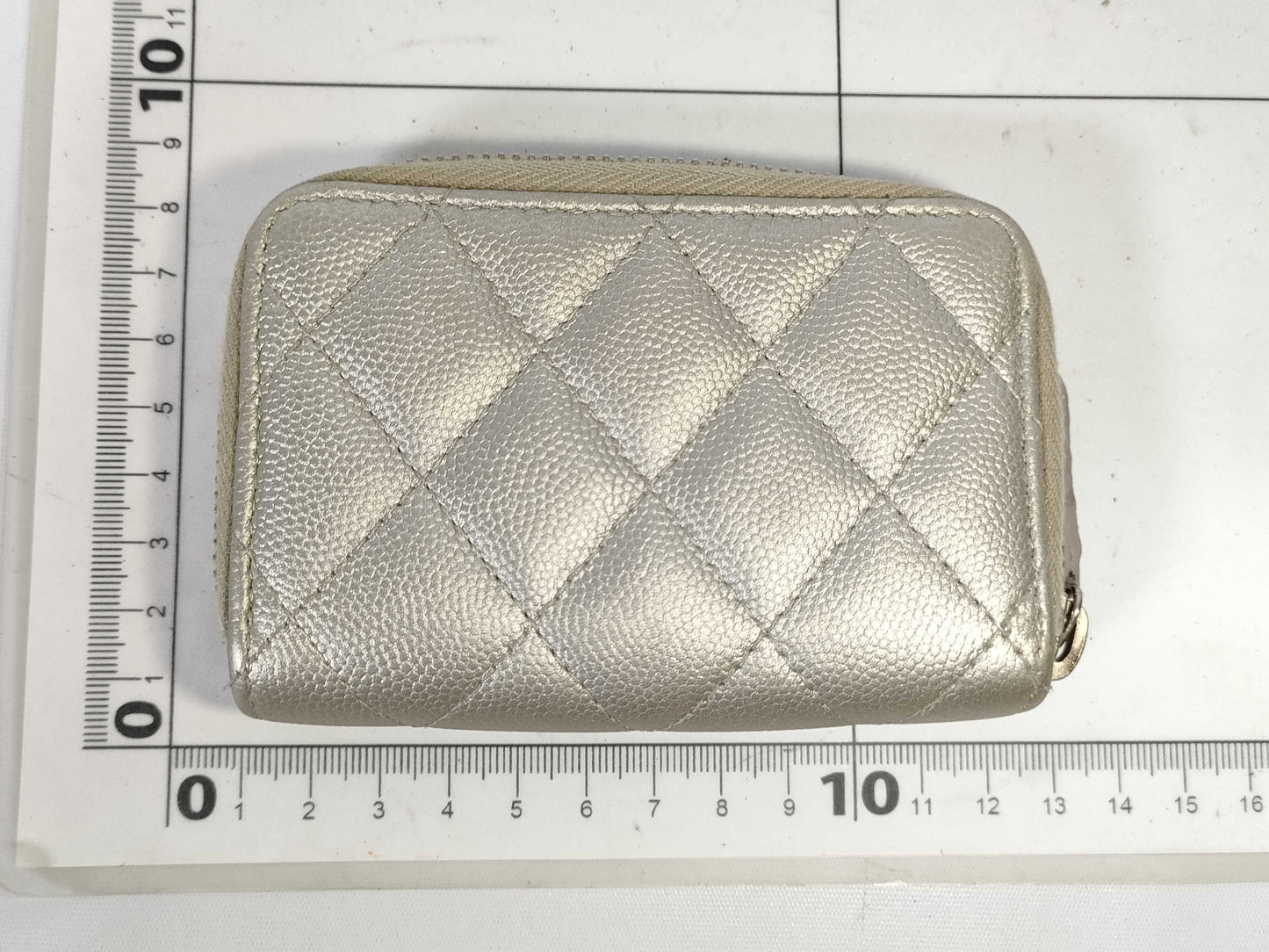 CHANEL Caviar Skin Matelasse No. 22 Coin Case/Card Case/Wallet