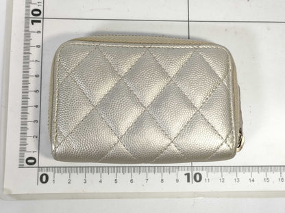 CHANEL Caviar Skin Matelasse No. 22 Coin Case/Card Case/Wallet