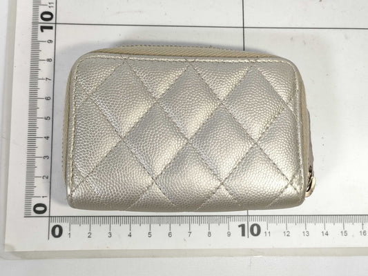 CHANEL Caviar Skin Matelasse No. 22 Coin Case/Card Case/Wallet