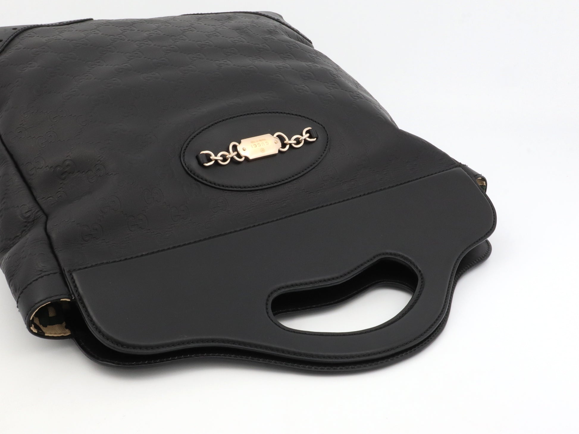 GUCCI Guccissima Horsebit Leather Black W35cm 145777 Handbag